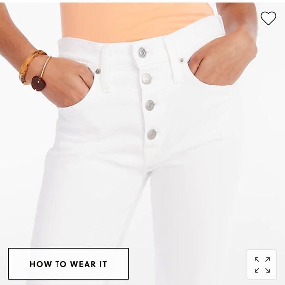 J. Crew Tall 10" vintage slim-straight jean in white* - Picture 2 of 8